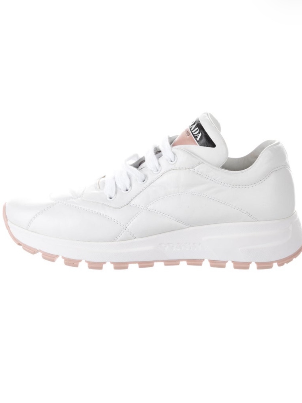 PRADA Leather PRAX Sneakers -White - US 7 EU 37 - Picture 4 of 6